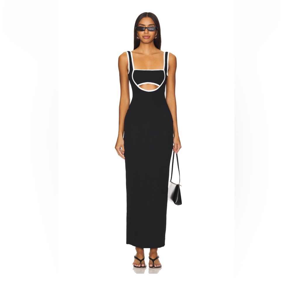 REVOLVE Black and White Bodycon Dress